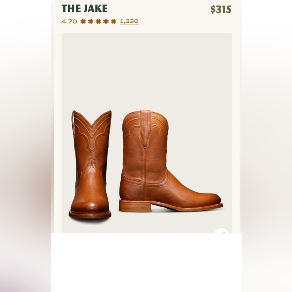 Tecovas “The Jake” Roper boot. Size 9EE